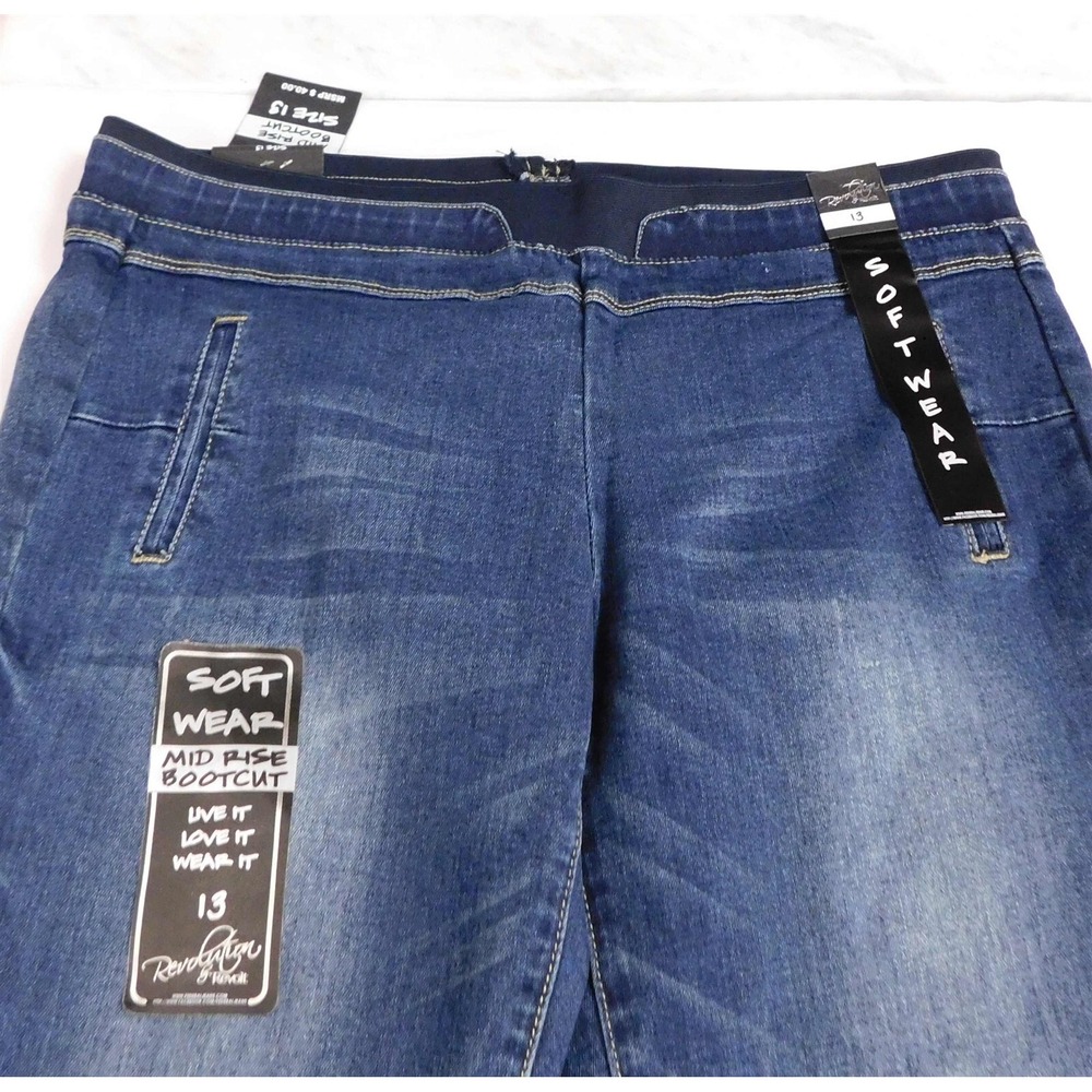 New Revolution by Revolt Mid‎ Rise Bootcut Stretch Jeans sz 13 - Picture 3 of 7